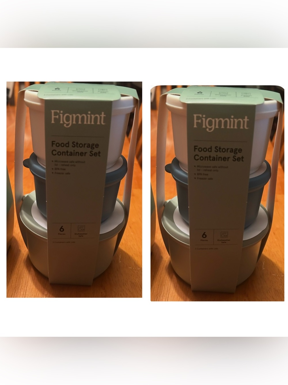 Figmint Food Storage Container.  2 sets-6 bowls